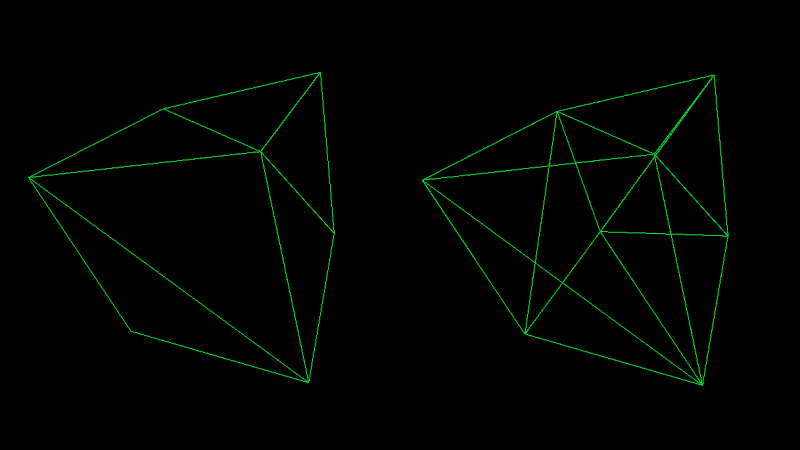 From left: backface culling on our cube on and off.