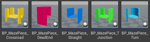 All our five actors in the Content Browser.