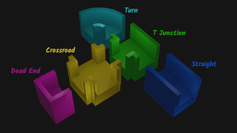 Five modular pieces. That's all that we need to build a maze.