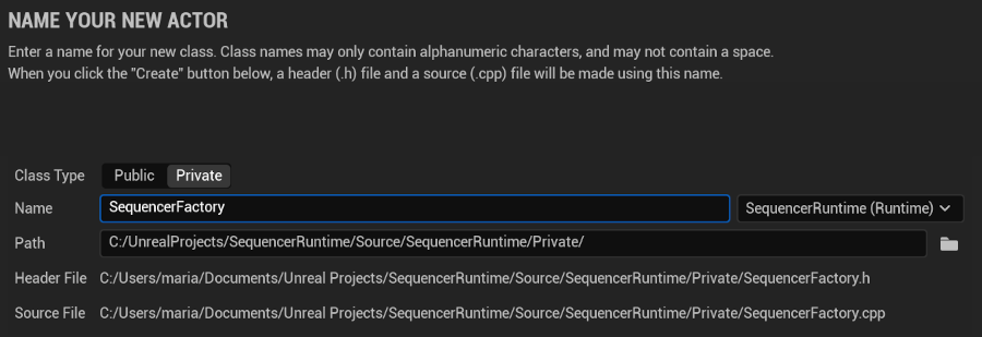 Later, we're going to place an instance of this custom actor in an empty example map.