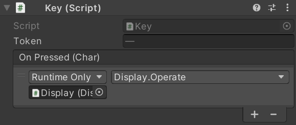 When we press an operator button, the associated token (+, -, *, /, or ^) will be passed as an argument when invoking the Display.Operate method.