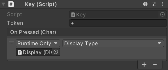 When we press a digit or symbols +, -, *, /, ^, ., the Display.Type function will be called, passing the value of the Token as an argument.