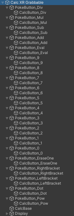 You can also rename the top game object from "Calc" to "Calc XR Grabbable" for easier distinction from the original Calc prefab in the future.